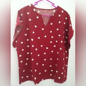Red and white heart large top